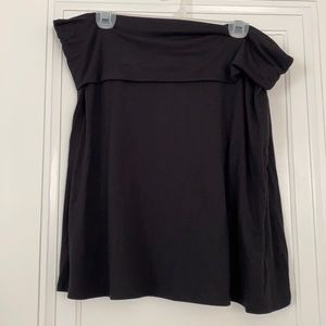 Black fold-over skirt
